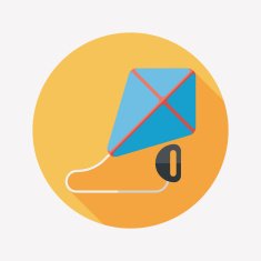 kite flat icon with long shadow eps10 N21