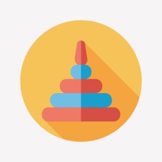 Pyramid toy flat icon with long shadow eps10 N100
