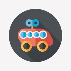 toy car flat icon with long shadow N77