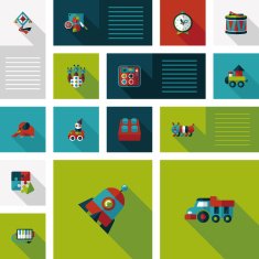 kid toys flat app ui background eps10 N38