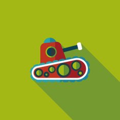 Tank flat icon with long shadow eps10 N7