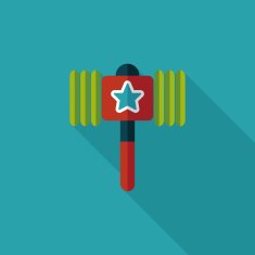 toy hammer flat icon with long shadow eps10 N23