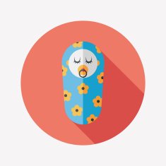 baby flat icon with long shadow N21