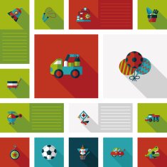 kid toys flat ui background eps10 N3