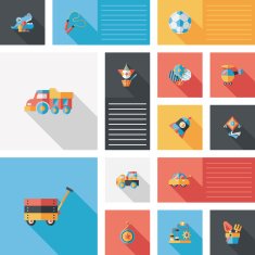 kid toys flat ui background eps10 N4