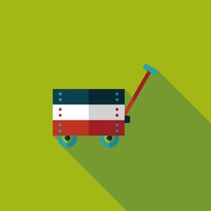 toy cart flat icon with long shadow eps10 N13