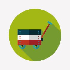 toy cart flat icon with long shadow eps10 N15