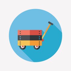 toy cart flat icon with long shadow eps10 N16