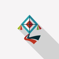 kite flat icon with long shadow eps10 N22