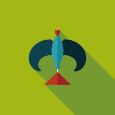 Balancing bird flat icon with long shadow N18