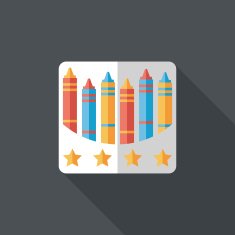 crayons flat icon with long shadow eps10 N47