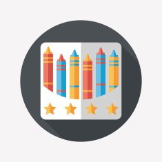 crayons flat icon with long shadow eps10 N48