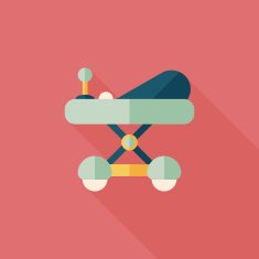 Baby walker flat icon with long shadow eps10 N55