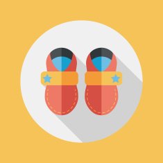baby booties flat icon with long shadow N55