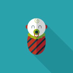baby flat icon with long shadow N22