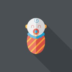 baby flat icon with long shadow N23