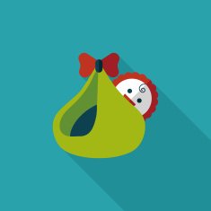 baby flat icon with long shadow N25