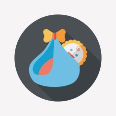 baby flat icon with long shadow N28