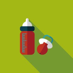 Baby bottle flat icon with long shadow EPS 10 N99