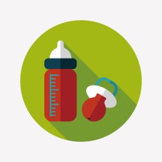 Baby bottle flat icon with long shadow EPS 10 N101