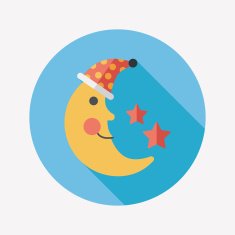 moon star flat icon with long shadow EPS 10 N10