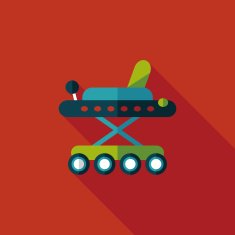 Baby walker flat icon with long shadow eps10 N60