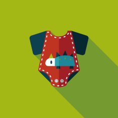 baby onesie flat icon with long shadow EPS 10 N34