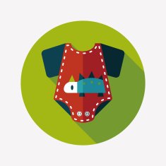 baby onesie flat icon with long shadow EPS 10 N35