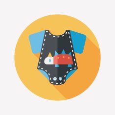 baby onesie flat icon with long shadow EPS 10 N36