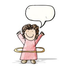 child's drawing of a girl with hula hoop