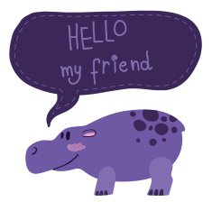 Cute vector hippo