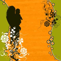 Grunge mother floral background