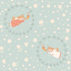 Seamless pattern with Christmas angels N4