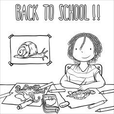 Confident Girl Drawing Animals At School