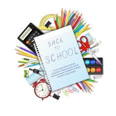 Back to school background with supplies tool