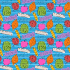 School pattern with color blots