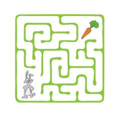 Vector Maze Labyrinth with Rabbit and Carrot N15