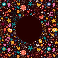 fun cartoon celebration circle frame background