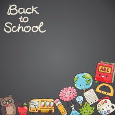 Cute cartoon characters Back to school background N5