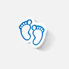Paper clipped sticker Footprint symbol N8
