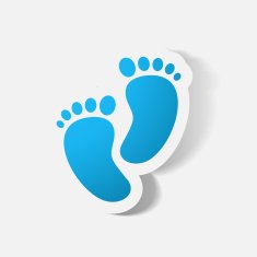 Paper clipped sticker Footprint symbol N9