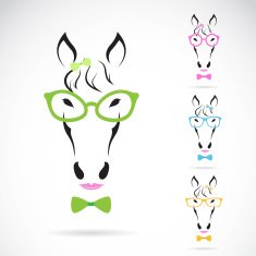 Vector image of a horse glasses