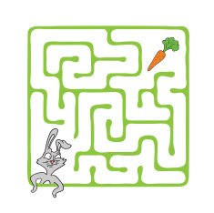 Vector Maze Labyrinth with Rabbit and Carrot N16