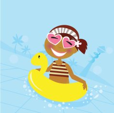 Child in water pool