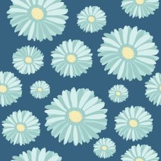 Seamless pattern with abstract hand drawn flowers N5