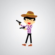 Cowboy vector cartoon N4