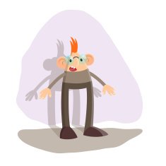 character boy with long legs wearing glasses
