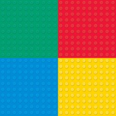 Set of four Building toy bricks Seamess parttern