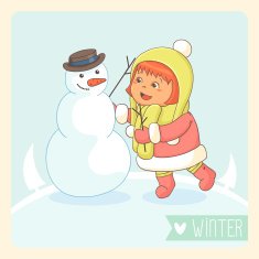 Girl and snowman N2