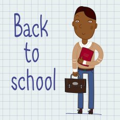 Schoolboy with a book in hand